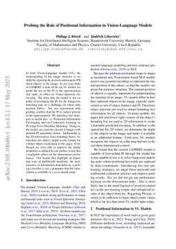 Probing the Role of Positional Information in Vision-Language Models