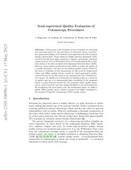 Semi-supervised Quality Evaluation of Colonoscopy Procedures