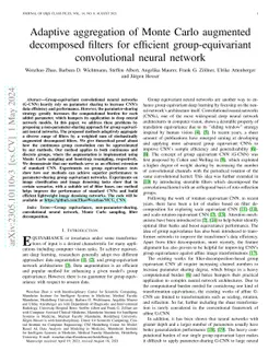 Adaptive aggregation of Monte Carlo augmented decomposed filters for efficient group-equivariant convolutional neural network