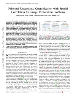 Principal Uncertainty Quantification with Spatial Correlation for Image
  Restoration Problems