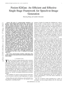 Fusion-S2iGan: An Efficient and Effective Single-Stage Framework for
  Speech-to-Image Generation