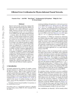 Efficient Error Certification for Physics-Informed Neural Networks