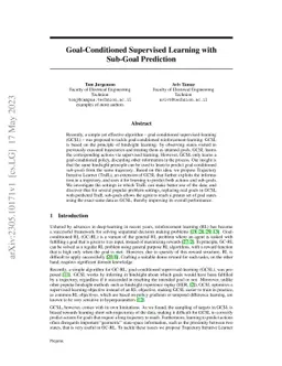 Goal-Conditioned Supervised Learning with Sub-Goal Prediction