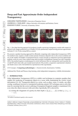 Deep and Fast Approximate Order Independent Transparency