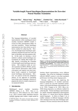 Variable-length Neural Interlingua Representations for Zero-shot Neural
  Machine Translation