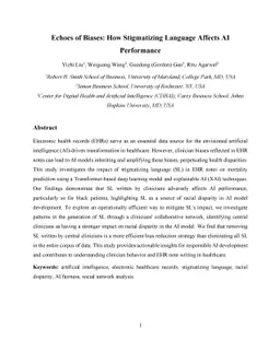 Echoes of Biases: How Stigmatizing Language Affects AI Performance