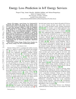 Energy Loss Prediction in IoT Energy Services