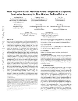 From Region to Patch: Attribute-Aware Foreground-Background Contrastive
  Learning for Fine-Grained Fashion Retrieval