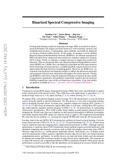 Binarized Spectral Compressive Imaging