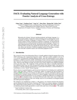 FACE: Evaluating Natural Language Generation with Fourier Analysis of
  Cross-Entropy