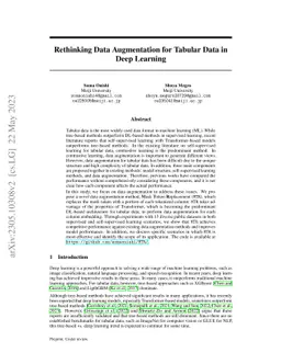 Rethinking Data Augmentation for Tabular Data in Deep Learning