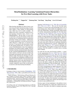 MetaModulation: Learning Variational Feature Hierarchies for Few-Shot
  Learning with Fewer Tasks