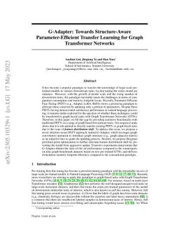 G-Adapter: Towards Structure-Aware Parameter-Efficient Transfer Learning
  for Graph Transformer Networks