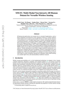 MM-Fi: Multi-Modal Non-Intrusive 4D Human Dataset for Versatile Wireless
  Sensing