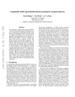 Explainable Multi-Agent Reinforcement Learning for Temporal Queries