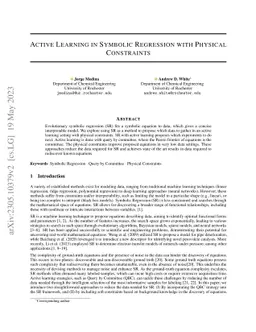 Active Learning in Symbolic Regression with Physical Constraints