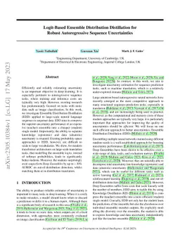 Logit-Based Ensemble Distribution Distillation for Robust Autoregressive
  Sequence Uncertainties