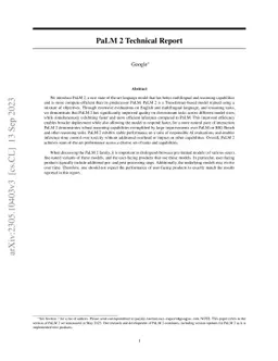 PaLM 2 Technical Report