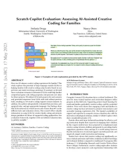 Scratch Copilot Evaluation: Assessing AI-Assisted Creative Coding for
  Families