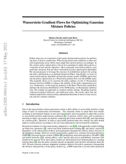 Wasserstein Gradient Flows for Optimizing Gaussian Mixture Policies