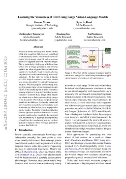 Learning the Visualness of Text Using Large Vision-Language Models