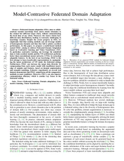 Model-Contrastive Federated Domain Adaptation