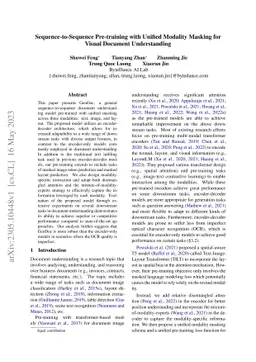 Sequence-to-Sequence Pre-training with Unified Modality Masking for
  Visual Document Understanding