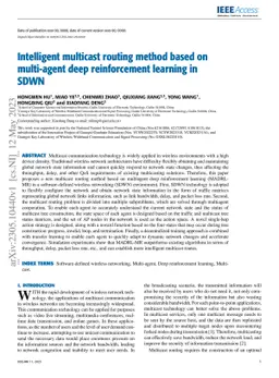 Intelligent multicast routing method based on multi-agent deep
  reinforcement learning in SDWN