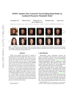 LPMM: Intuitive Pose Control for Neural Talking-Head Model via
  Landmark-Parameter Morphable Model
