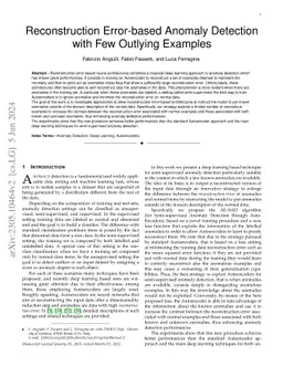 Reconstruction Error-based Anomaly Detection with Few Outlying Examples