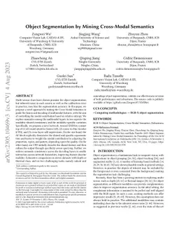 Object Segmentation by Mining Cross-Modal Semantics