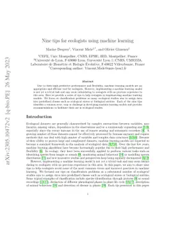 Nine tips for ecologists using machine learning