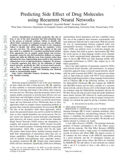 Predicting Side Effect of Drug Molecules using Recurrent Neural Networks