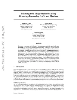 Learning Pose Image Manifolds Using Geometry-Preserving GANs and
  Elasticae