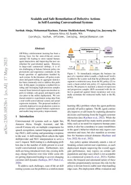 Scalable and Safe Remediation of Defective Actions in Self-Learning
  Conversational Systems