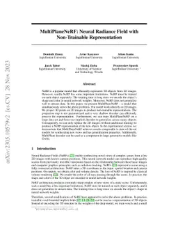 MultiPlaneNeRF: Neural Radiance Field with Non-Trainable Representation