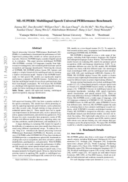 ML-SUPERB: Multilingual Speech Universal PERformance Benchmark