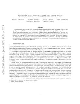 Modified Gauss-Newton Algorithms under Noise