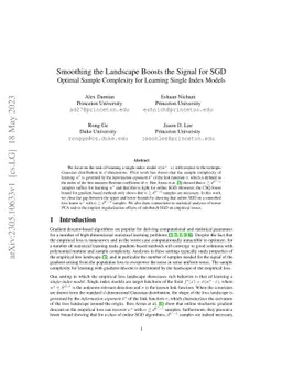 Smoothing the Landscape Boosts the Signal for SGD: Optimal Sample
  Complexity for Learning Single Index Models
