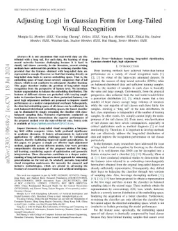 Adjusting Logit in Gaussian Form for Long-Tailed Visual Recognition