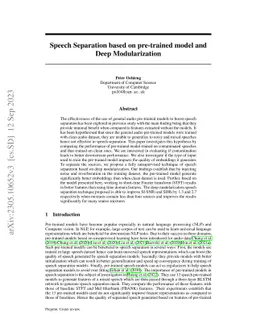 Speech Separation based on Contrastive Learning and Deep Modularization