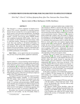 A unified front-end framework for English text-to-speech synthesis