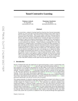 Tuned Contrastive Learning