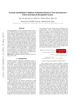 Accurate and Reliable Confidence Estimation Based on Non-Autoregressive
  End-to-End Speech Recognition System