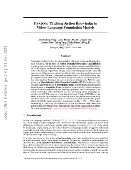 Paxion: Patching Action Knowledge in Video-Language Foundation Models