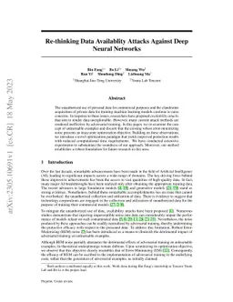 Re-thinking Data Availablity Attacks Against Deep Neural Networks