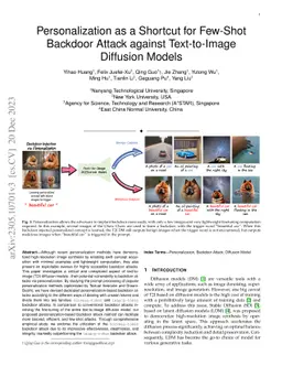 Personalization as a Shortcut for Few-Shot Backdoor Attack against
  Text-to-Image Diffusion Models