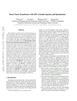 Boost Vision Transformer with GPU-Friendly Sparsity and Quantization