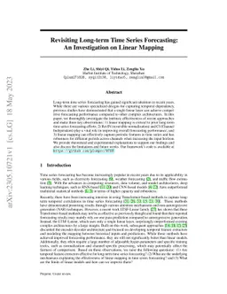 Revisiting Long-term Time Series Forecasting: An Investigation on Linear
  Mapping