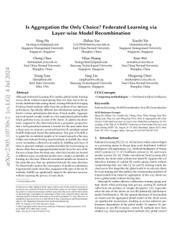 Is Aggregation the Only Choice? Federated Learning via Layer-wise Model
  Recombination